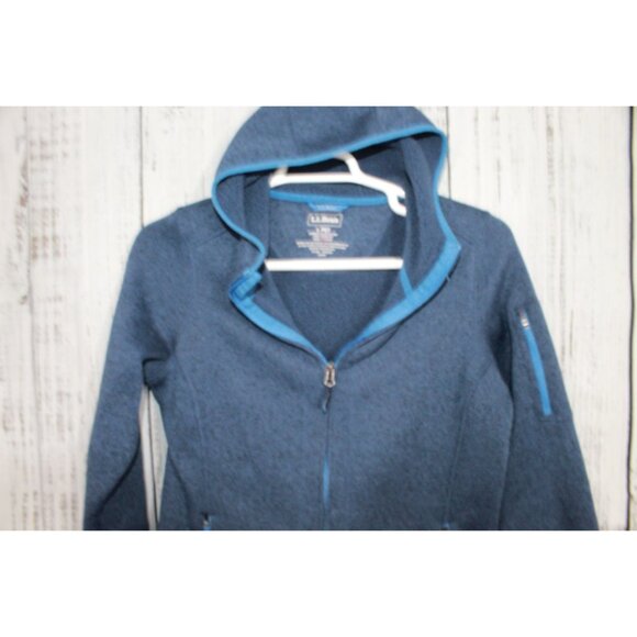LL Bean Sweater Fleece Coat Blue Size Large Pet - Picture 6 of 10